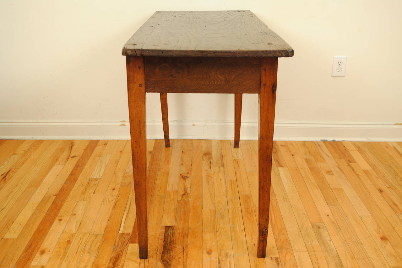 Italian Neoclassical Stained Ashwood and Pinewood Single-Drawer Console Table In Good Condition In Atlanta, GA