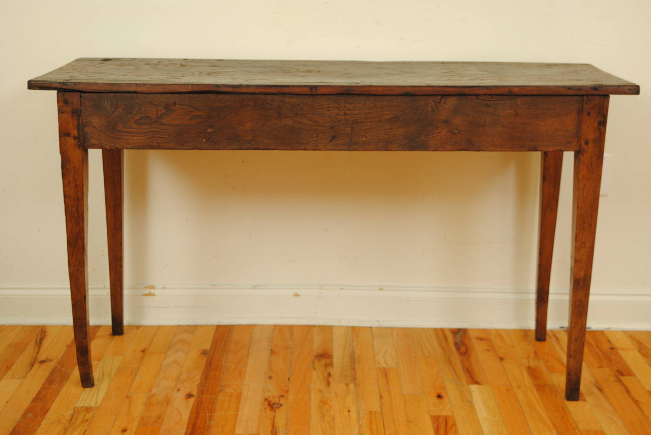Mid-19th Century Italian Neoclassical Stained Ashwood and Pinewood Single-Drawer Console Table