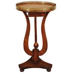 A Mid 19th Century French Neoclassic Walnut and Brass Mounted 1-Drawer Table