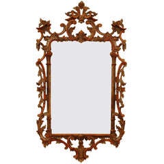 An Italian Rococo Style 19th Century Silver Gilt Mirror