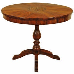 Tuscan Neoclassical Walnut and Inlaid Center Table