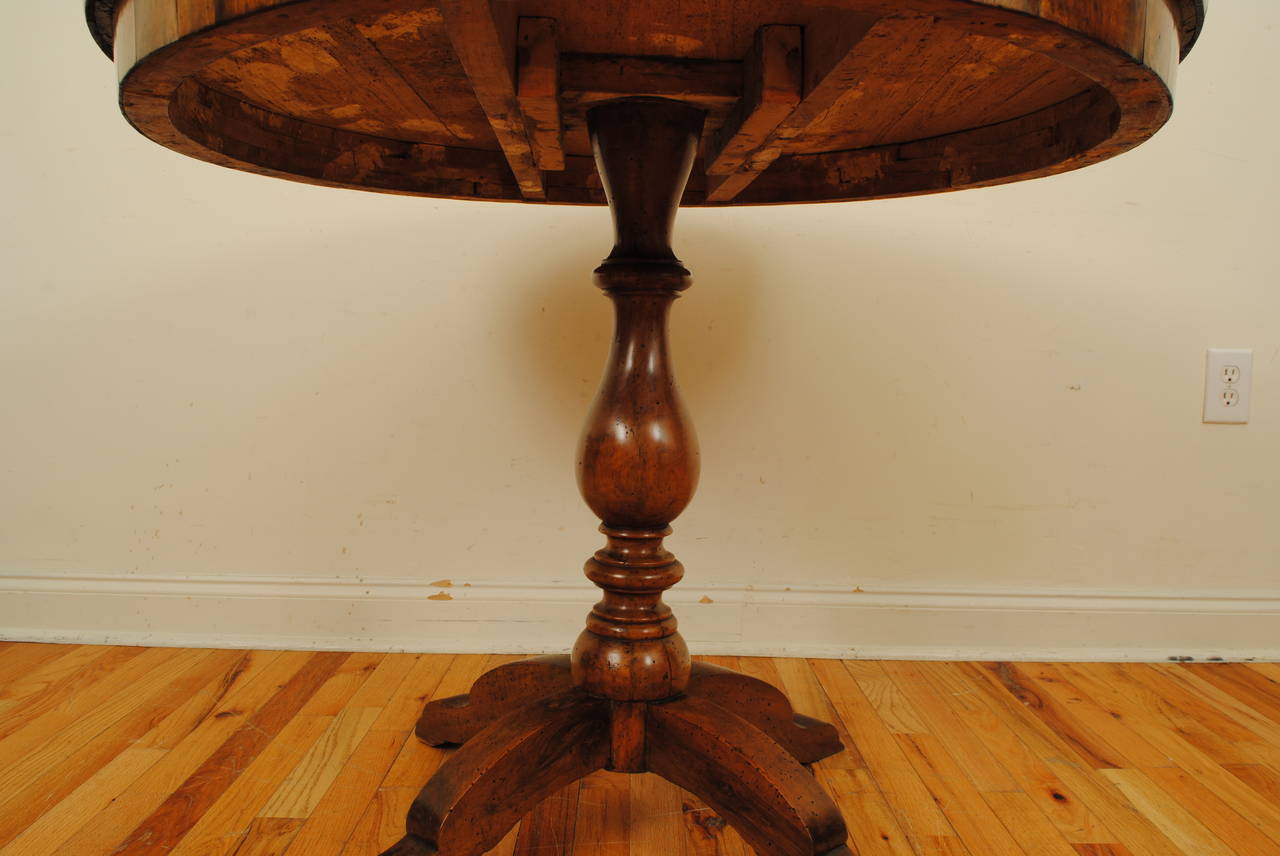 Tuscan Neoclassical Walnut and Inlaid Center Table 1