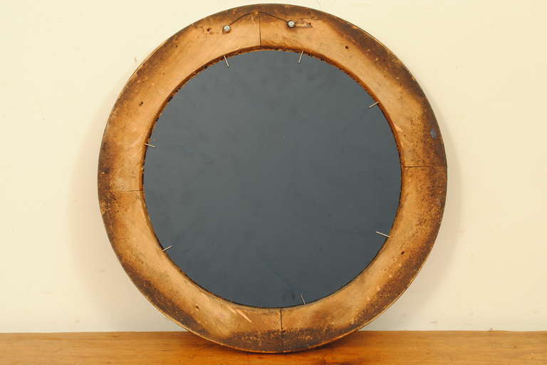 Walnut and Giltwood Concave Mirror with Convex Glass, French 19th Century 2