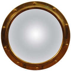 Miroir circulaire en laiton de style néoclassique français