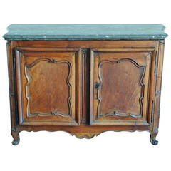 Rare Louis XIV/XV Period Carved Walnut Buffet, Marrone Fossilized Marble Top 5
