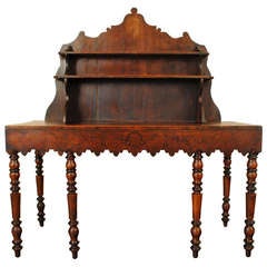 Antique A Mid 19th C. Stained Pinewood and Walnut Console from a Parfumerie