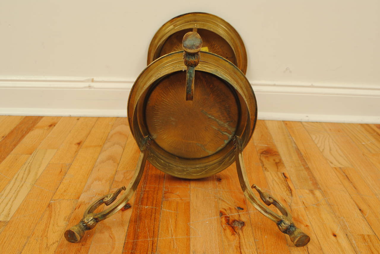 French Neoclassical Revival Brass Side Table, Late 19th Century 2