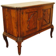 An Italian, Emiliana, Rococo Walnut Two Door Credenza with Hinged Top