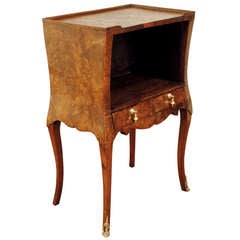 An Italian 19th Century Rococo Style Veneered Walnut Commode with Brass Mounts