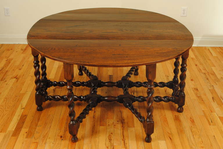 English Large Oak, Gateleg Table with 