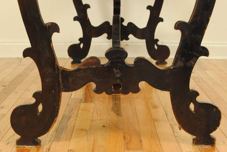 Italian Baroque Style, Walnut Trestle-Form Table 2