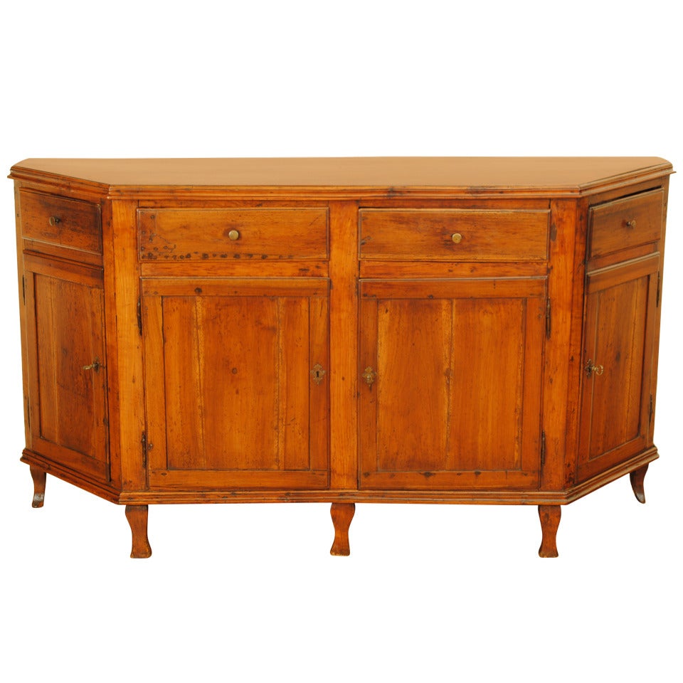 Italian, Veneto Region, Credenza Scantonata in Fruitwood, 18th or 19th Century