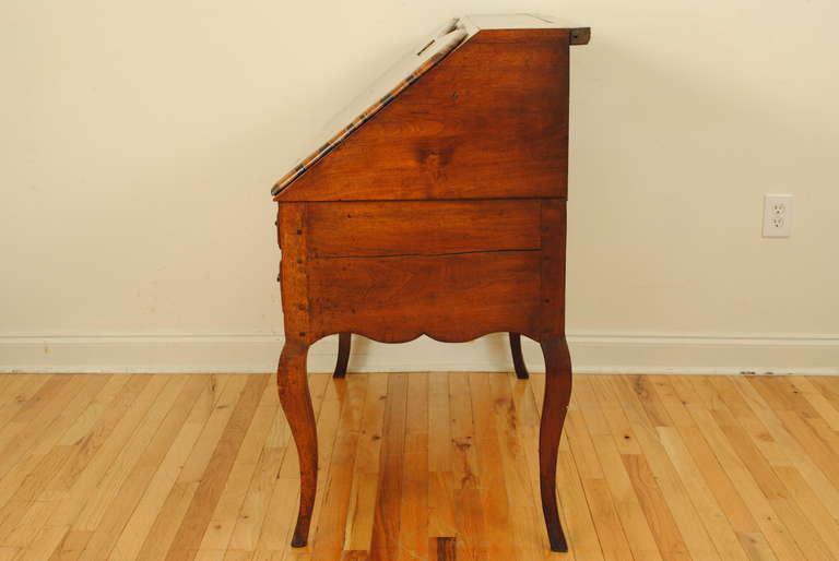 18th Century and Earlier Louis XV Period Bureau en Pente in Walnut with Inlays