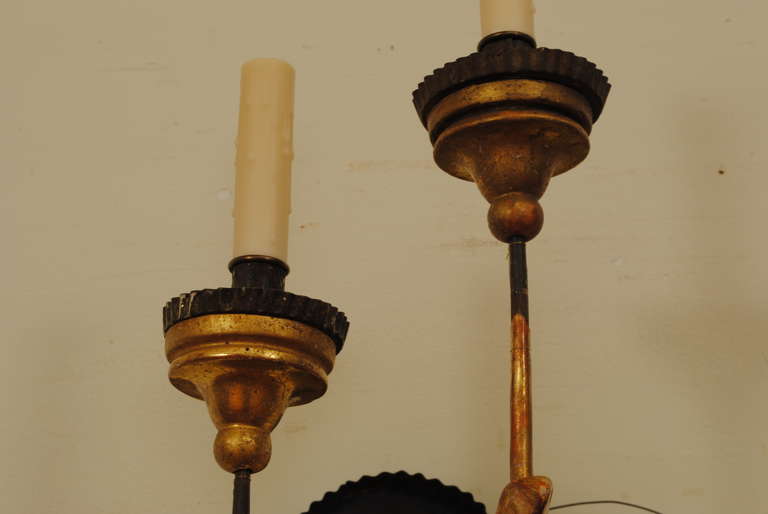 19th Century Pair of Italian Neoclassical, Two Arm Wall Sconces