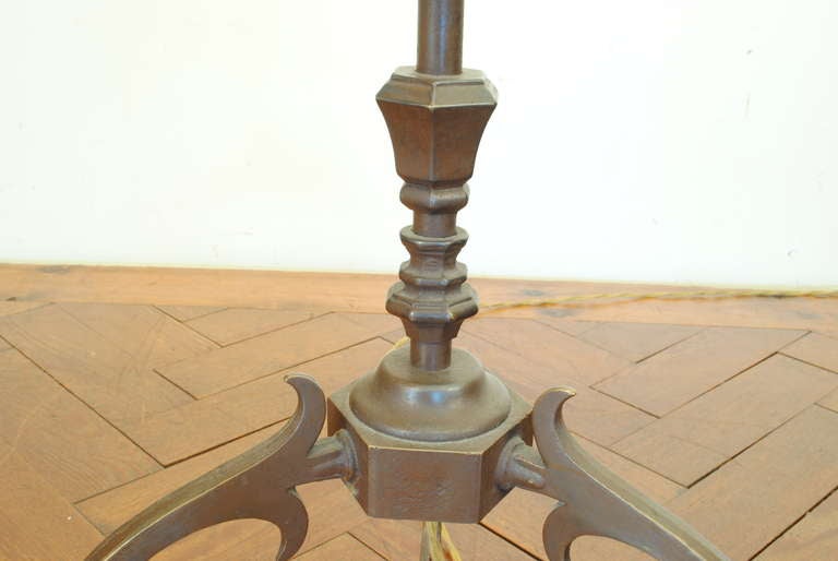 Mid-20th Century Italian Baroque Style Brass Floor lamp with Parchment Shade