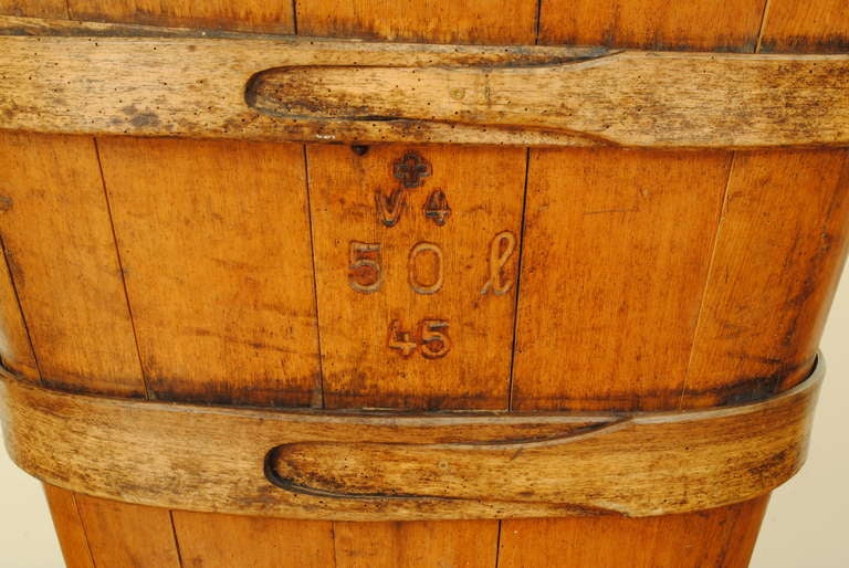 A French, 19th C., Wooden Grape Carrier with Leather Straps
