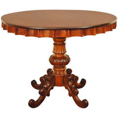 Portuguese Carved and Shaped Walnut Center Table, mid 19th century