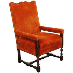 French Walnut and Upholstered Fauteuil, Early 18th Century
