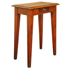 Antique French Neoclassical Walnut, One Drawer Table