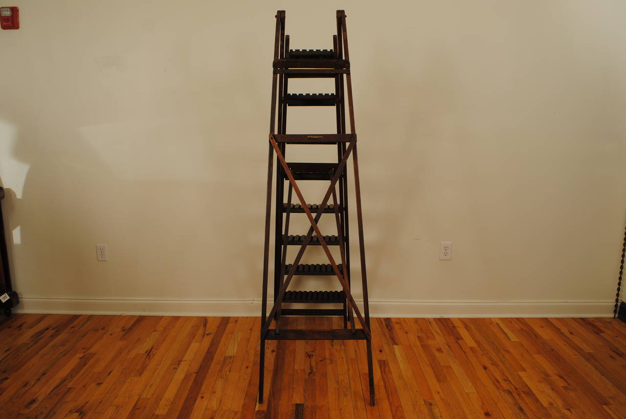 Italian Folding Library or Gallery Ladder from the Early 20th Century 2