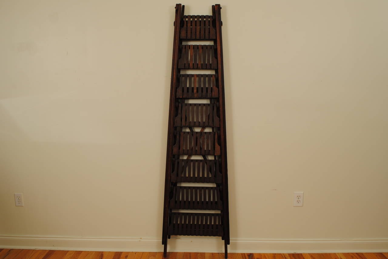 Italian Folding Library or Gallery Ladder from the Early 20th Century 3