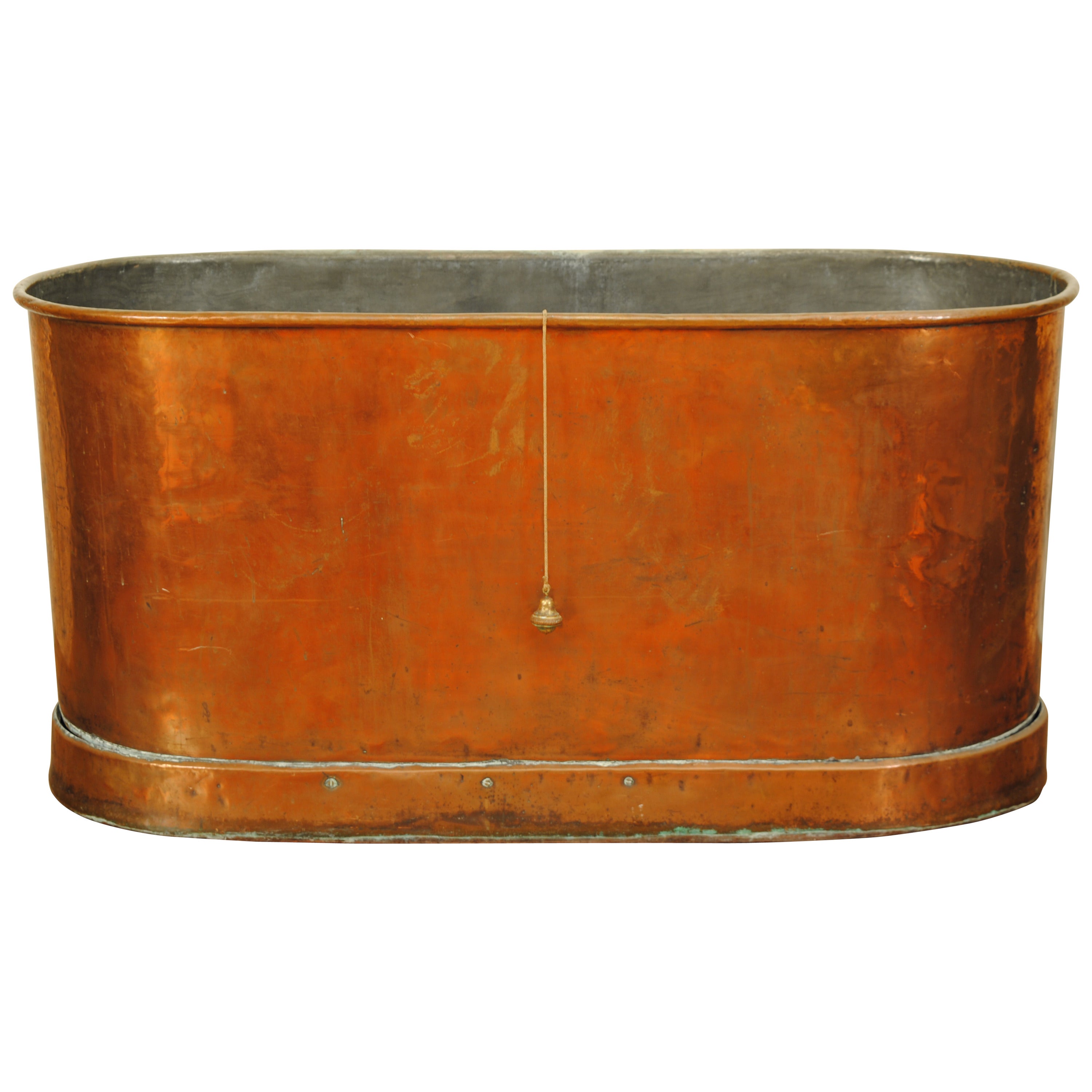 German Neoclassical Copper and Zinc Lined Bathtub