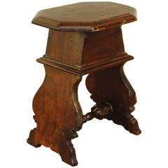 Italian, Baroque Period, Octagonal Walnut Side Table, Mid-17th Century