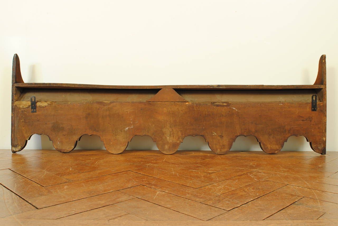 Mid-19th Century French, Second Quarter of the 19th Century, Wall Shelf and Rack in Cherrywood