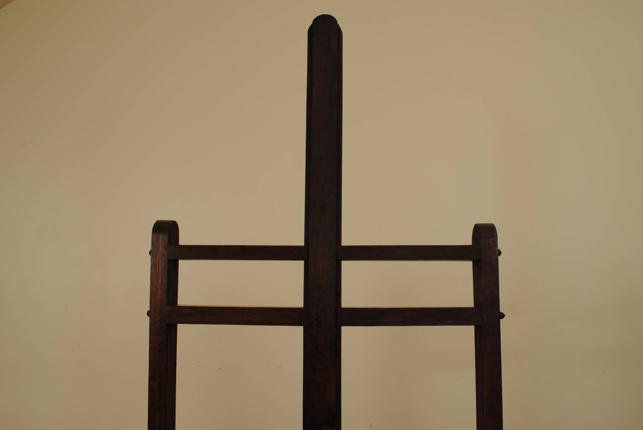 Other French, Adjustable Oak Artist’s Easel, Turn of the 20th Century