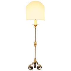 Antique A 19th Century Italian Baroque Inspired Steel and Brass Floorlamp