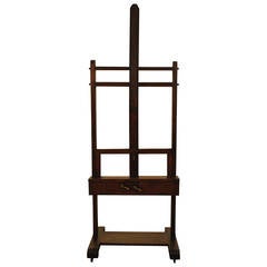 French, Adjustable Oak Artist’s Easel, Turn of the 20th Century
