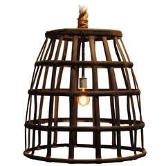 A French 19th Century Iron Basket Form Chandelier