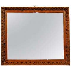Antique Carved Pinewood Frame with Mirrorplate