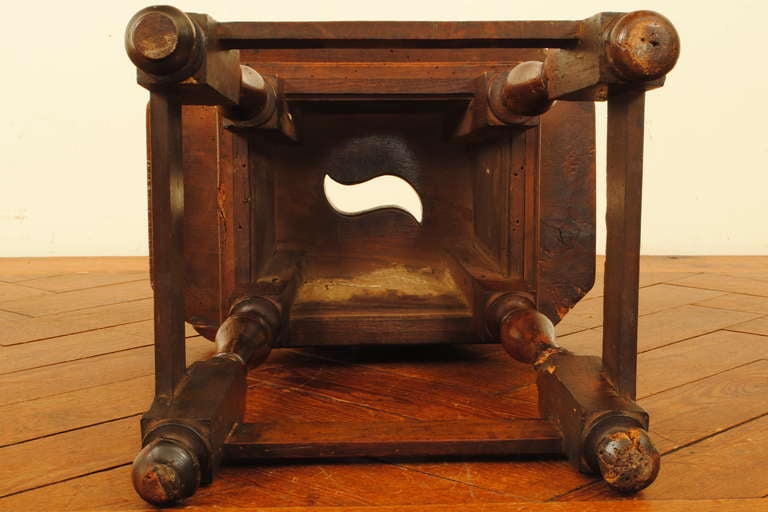 A 19th C., Jacobean Style, Carved Walnut Milking Stool 5