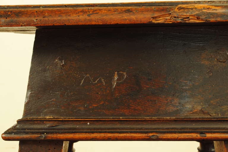 A 19th C., Jacobean Style, Carved Walnut Milking Stool 1