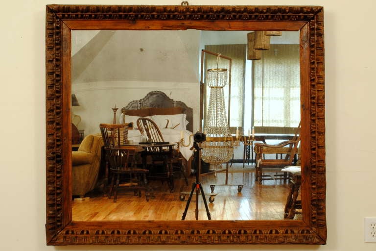 Carved Pinewood Frame with Mirrorplate