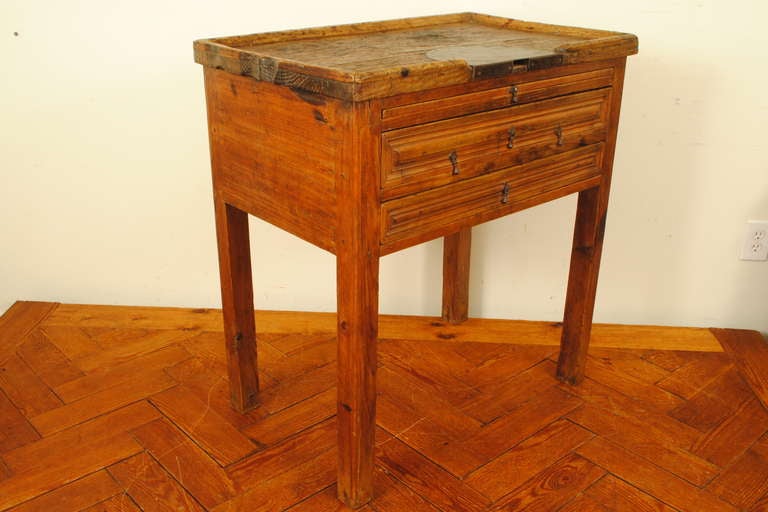 A Portuguese Early 19th Century Pinewood Goldsmith's Work Table