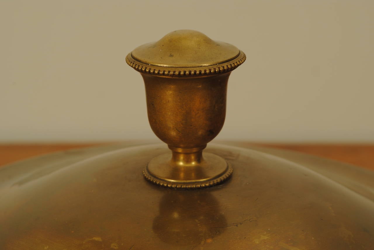 Neoclassical Continental Brass Handled Coal Bucket, Removable Liner, circa 1900