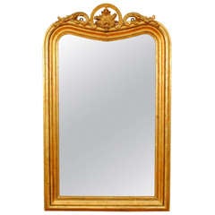 A Large French Louis Philippe Carved Giltwood Salon Mirror