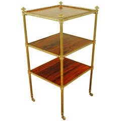 A 2nd Half 19th Century Continental Brass and Rosewood Etagere