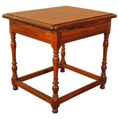 French Louis XIII Style, 19th Century Open Grain Walnut, One-Drawer Table