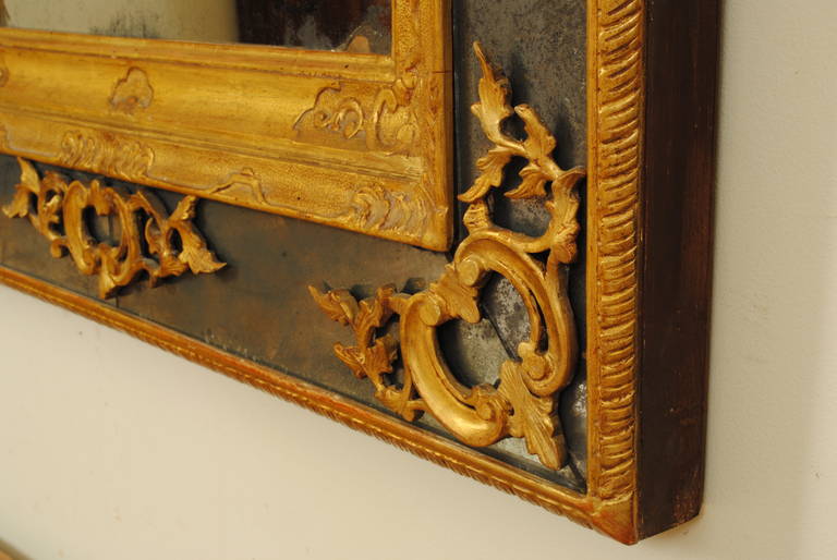 Italian Regence Period Carved Giltwood and Embossed Gilt Gesso Mirror 3