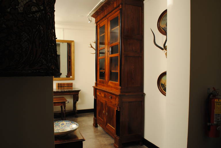 Massive Italian Late Empire Walnut and Ebonized Libreria, 19th Century 4