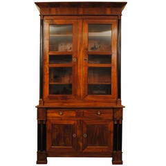 Massive Italian Late Empire Walnut and Ebonized Libreria, 19th Century