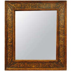 An Italian Late Renaissance Period Painted and Parcel-Gilt Frame/Mirror