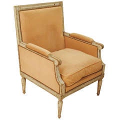 A 19th Century Portuguese Louis XVI Style Upholstered Bergere
