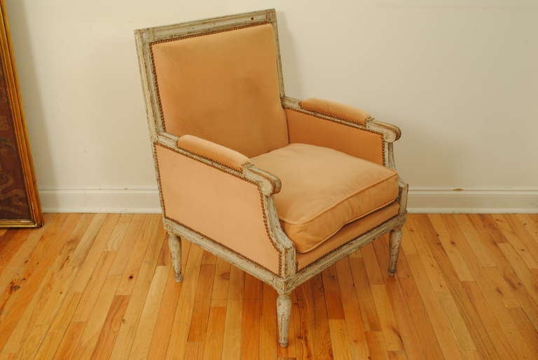 A 19th Century Portuguese Louis XVI Style Upholstered Bergere