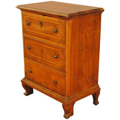 Italian Rococo Provincial Walnut Three Commodino with Hidden Kneeler