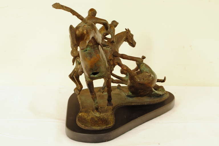 Mid-20th Century Figural Bronze Group on Marble Base, 