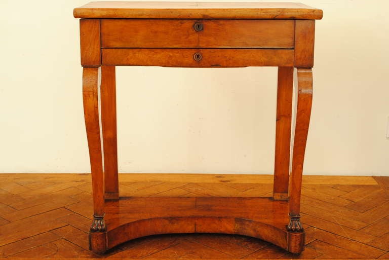 Neoclassical A French Late 1st Quarter Neoclassic Light Walnut Dressing Console